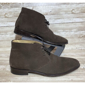 Jack Erwin Shoes Mens 12 Brown Suede Ankle Boots Laced Preppy